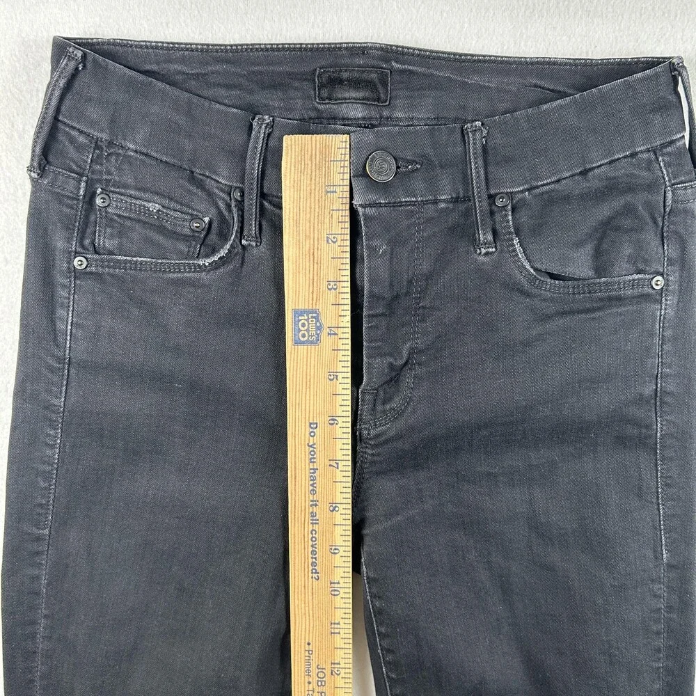 Mother The Looker Jeans Womens 25 Black Dark Wash Mid Rise Skinny USA